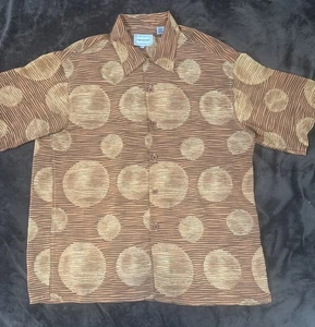 VTG Chevallier Designer Shirt XL Bold Dot Print Microfiber Rare Retro Aesthetic - Picture 1 of 11