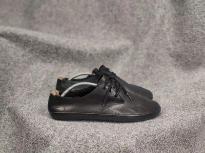 Vivobarefoot RA II M Couro Preto Casual Conforto Sapatos com Cadarço - Imagem 1 de 4