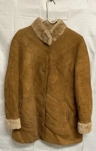 Duck Sport New York Suede Shearling Coat Jacket Caramel Made USA clean SOFT - Bild 1 von 4