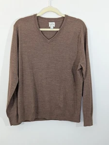 J.Crew Merinowolle Pullover Herren Gr. L braun V-Ausschnitt klassisch adrett Büro gebraucht, in einwandfreiem Zustand - Bild 1 von 7