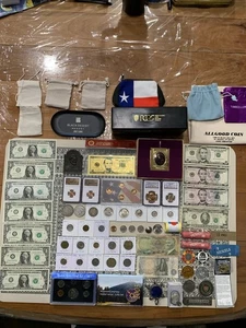 Amazing 🤩 $300 GRAB BAG SILVER UNC COINS SLABS CURRENCY Pouches & More - Picture 1 of 24