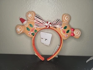 Disney Parks Gingerbread Minnie & Mickey Mouse Christmas Ears Headband 2020 - Picture 1 of 2