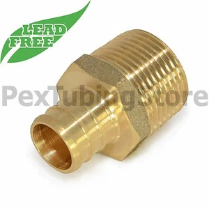 (10) 1" PEX x 1" NPT-Außengewindeadapter - Messing Quetschverschraubungen, BLEIFREI - Bild 1 von 1