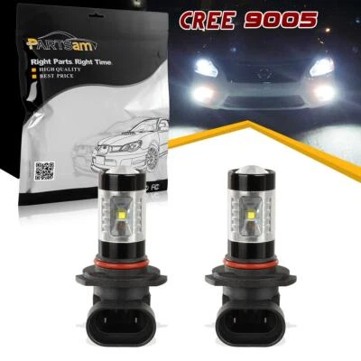 2x 9005 HB3 30W 超白 CREE Led DRL 日间行车灯泡 投影仪 — 第 1/4 张图片