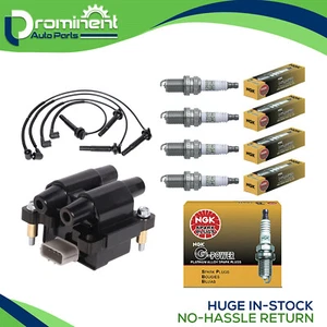 Ignition Coil & Wire Set & 4 NGK platinum Spark Plug for Subaru Impreza Forester - Picture 1 of 20