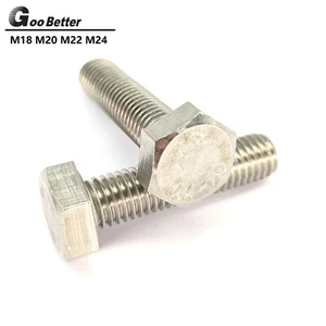 M18 - M24 HEX HEXAGON HEAD SET SCREWS FULLY THREADED BOLTS A2 STAINLESS STEEL - Picture 1 of 7
