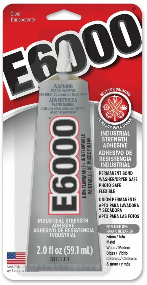 E6000 ADHESIVE 2.0OZ TUBE CLEAR GLUE CRAFT DIY PROJECTS FAST SHIPPING! 7383375 - Image 1 of 1