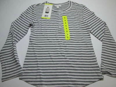 NWT Vintage America Womens Size S Henley Shirt White/Black Striped Button Front - Image 1 of 4