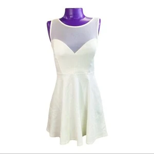 Lulu’s white mesh mini skater dress S - Picture 1 of 10