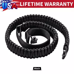 Tactical 550 Paracord Rifle Gun Sling Shotgun Crossbow 2 Point Adjustable Swivel - Picture 1 of 11