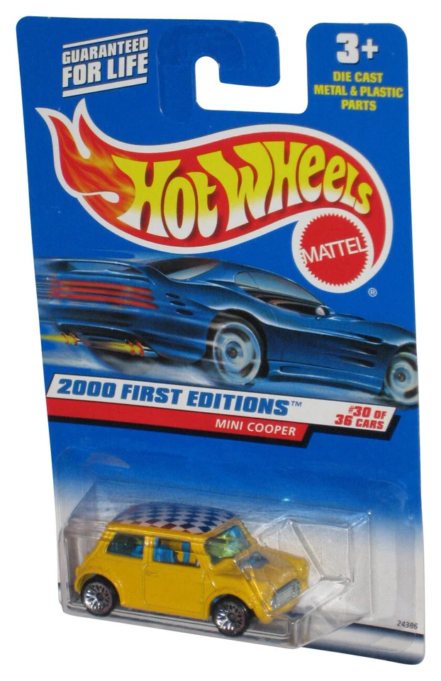 Hot Wheels 2000 Premières Éditions 30/36 Voiture Jouet Mini Cooper Jaune #090 - Photo 1/1