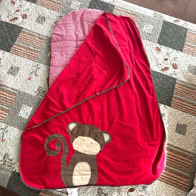 Pottery Barn Kids Nursery Pre-school Nap Mat Check Monkey Size 24" x 54" - Image 1 of 4