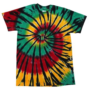 Tie Dye Multi Color Spiral Colorful Rasta Web Kids T-Shirt - Picture 1 of 1