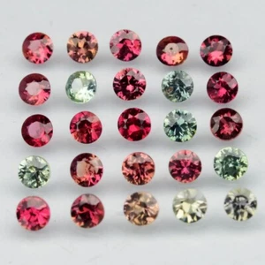 💎 2.52ct 25pcs Lot Round Brilliant Multi Color Ruby & Sapphire - Unheated Gems - Imagen 1 de 4