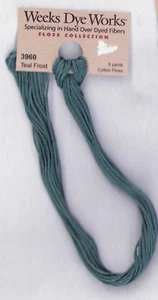 Weeks Dye Works Floss Collection 3960 TEAL FROST 5 yds Cross Stitch Needlepoint - Picture 1 of 2