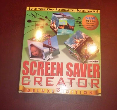 Screen Saver Creator 5 Deluxe Edition  Vintage Windows CD  MP3 File Support - Image 1 of 3