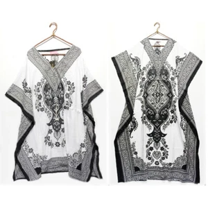 Oriental Floral Patrón Kaftan Dolman Vestido Tops Viscosa Étnico Hippy Boho - Imagen 1 de 12