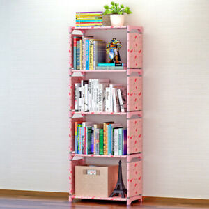 4 Cube Bookshelf Corner Bookcase Shelving Unit Book Shelf Storage Display Unit