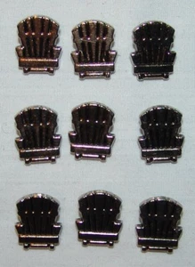 9 Matching Metal Buttons Beach Lawn Chairs Unique Sewing Notion Craft 3/4" Tall - Picture 1 of 5