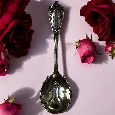 Antiguo Baker Manchester Cuchara de Plata Esterlina Baya de Azúcar Tazón Acanalado Mono MK Foto 1 de 4