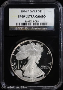 1994-P $1 Proof American Silver Eagle NGC PF 69 Ultra Cameo | PR - Picture 1 of 4
