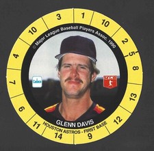 1990 Cadaco Discs #NNO GLENN DAVIS Raw - Houston Astros - AFGT