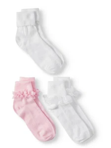 Wonder Nation Girls 3-Pack Lace & Tutu Dress Socks SIZE 4-10 - Picture 1 of 2