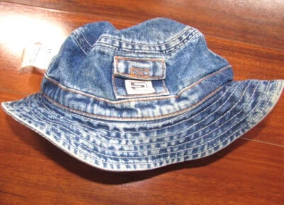 THE CHILDREN'S PLACE ~ NWT 4-5 ~ 90's Distressed Denim Fishermans Bucket Hat c23 - Image 1 of 4