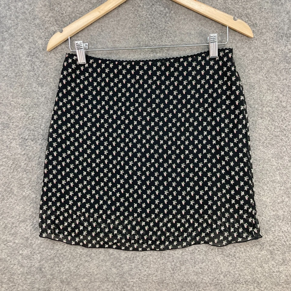 Бренди Melville юбка женщин маленький черный цветочный короткая линия молнии мини 29835 - Изображение 1 из 4