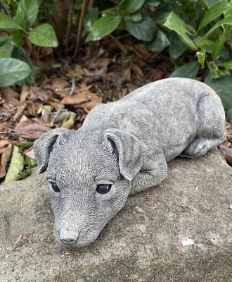 Jack Russell Fox Terrier  Dog Memorial Statue Ornament Animal Concrete Garden - Image 1 of 4