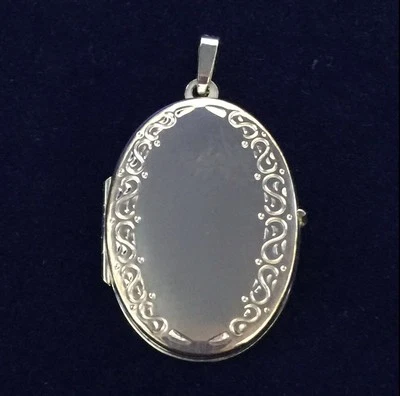 NEW Sterling Silver Oval Locket Family Portrait Memories Photos Love Keepsake  - Image 1 of 3