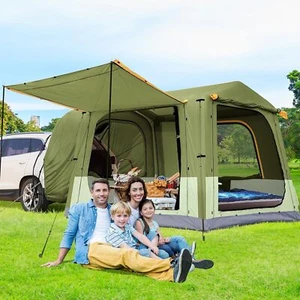 H&ZT Portable Tailgate Blow Up Tent for SUV Car Jeep PU 3000mm SUV Tent Green - Picture 1 of 24