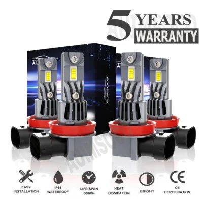 For Buick Allure Sedan 4-Door 2005-2010 Xenon White LED Headlight High Low Bulbs - Image 1 of 4