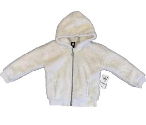 Ideology Girls Size 5 - Sherpa Hoodie Jacket Full Zip, Ivory Cloud, NWT - Picture 1 of 8