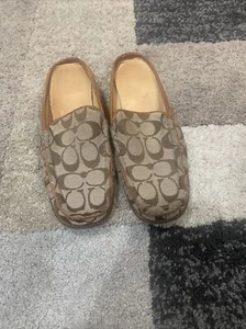 Coach Logo Women's VandaSlip On Shoes Size 7.5B Made in Italy - Picture 1 of 7