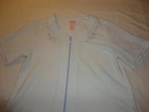 Secret Treasures Duster / Robe / Housecoat Zip Front Blue Cotton Blend Size S - Picture 1 of 4