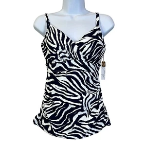 Tankini de natación Anne Cole sombra torcida frontal con aros 32DD/34D NUEVO CON ETIQUETAS - Imagen 1 de 10