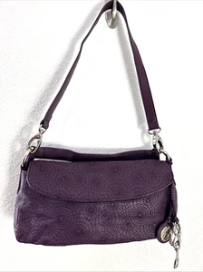 Oscar de la Renta Damen Tasche Pflaume Vintage Umhängetasche und Schulterriemen Lederanhänger - Bild 1 von 17