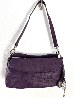 Oscar De La Renta Womans Bag Plum VTG Satchel and Shoulder Strap Leather Charms - Image 1 of 4