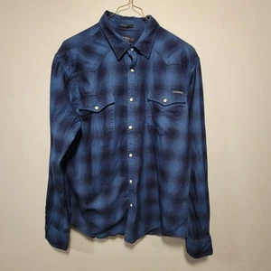 Lucky Brand Herren Gr. M Mesa kariertes Western Hemd langarm dunkelblau - Bild 1 von 14