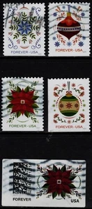OFF paper #5941-44 Holiday Joy+1 (used set of 4+1) Forever 2024 – f415 - Picture 1 of 1