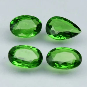 💎 1.72ct 4pcs Lot VS Pear & Oval Natural Green Tsavorite Garnet - Tanzania Gems - Picture 1 of 4