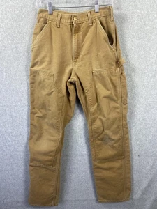 Carhartt Pants Mens 30x34 Brown Duck Canvas Double Knee Work Carpenter USA - Picture 1 of 13