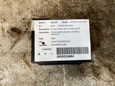 Chassis ECM Cruise Control Fits 85-94 BLAZER S10/JIMMY S15 98281 - Image 1 of 4