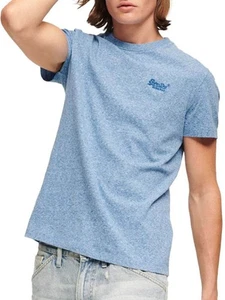 Superdry Mens Vintage Logo Embroidered T-Shirt Fresh Blue - Picture 1 of 9