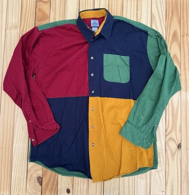 Vintage Men’s Large Tall Colorblock Cambridge Classic Button Shirt Long Sleeve - Image 1 of 4
