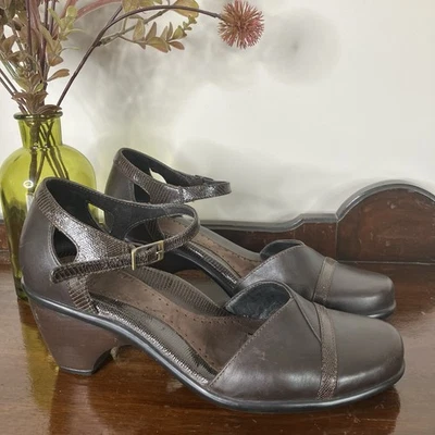 Dansko Mary Jane Roxy Heels Women’s Size 38 US 7.5-8 Brown Leather Shoes Comfort - Image 1 of 4