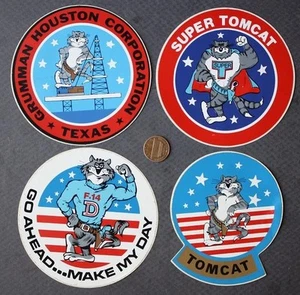 1980s Era Grumman F-14 Tomcat US Air Force fighter Aircraft logo 4 sticker set - - Picture 1 of 1