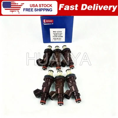 Inyectores de combustible nuevos 6 piezas para Toyota 4Runner 1999-2002 3,4 L V6 23250-62040 Foto 1 de 4