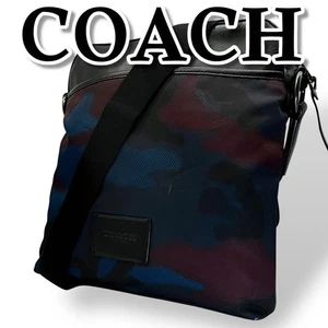 Coach Shoulder Bag Leather Nylon Camouflage Crossbody Used - Picture 1 of 13
